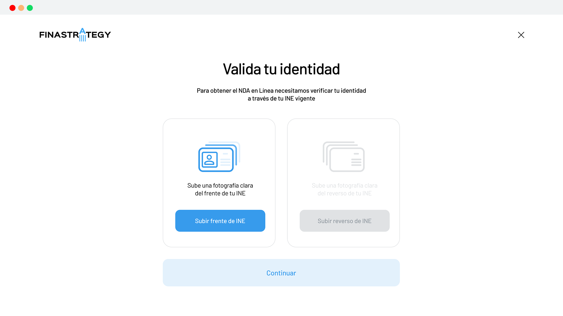 verifica identidad ux ui pantalla